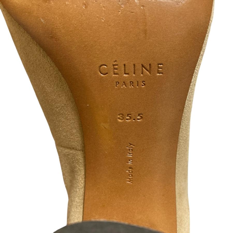 美品 CELINE セリーヌ フィービー期 ラウンドトゥ スウェード ヒール パンプス 35.5サイズ 22.5cm相当 ベージュ レディース 古着 中古_6