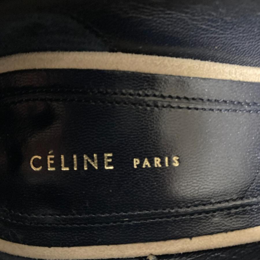美品 CELINE セリーヌ フィービー期 ラウンドトゥ スウェード ヒール パンプス 35.5サイズ 22.5cm相当 ベージュ レディース 古着 中古_8