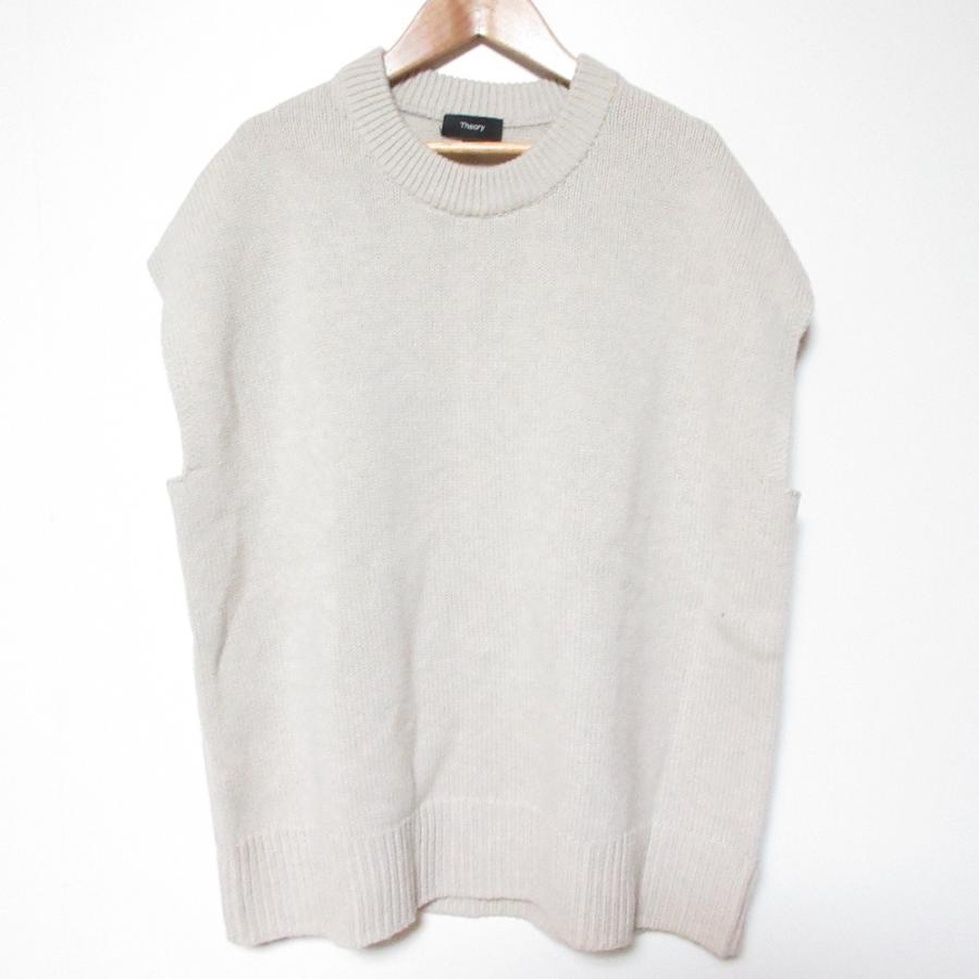 【超美品】theory Lana Cash CN OW Vest ストーン/S theory（セオリー） 美品 23AW Theory LANA CASH CN OW VEST ベスト M
