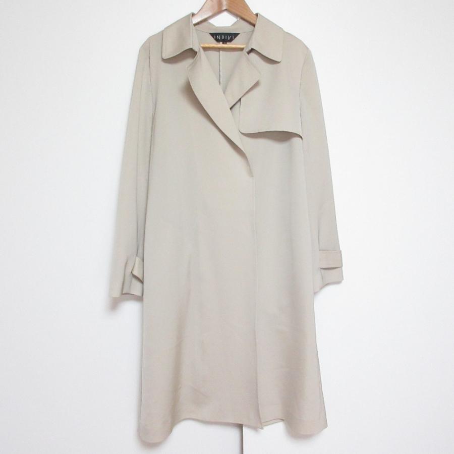 INDIVI（インディヴィ） 良品 サッシュベルト付き プレーントレンチ 