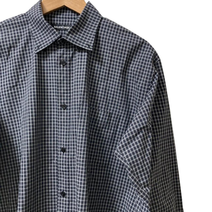 BALENCIAGA（バレンシアガ） 美品 バックロゴチェック 長袖シャツ