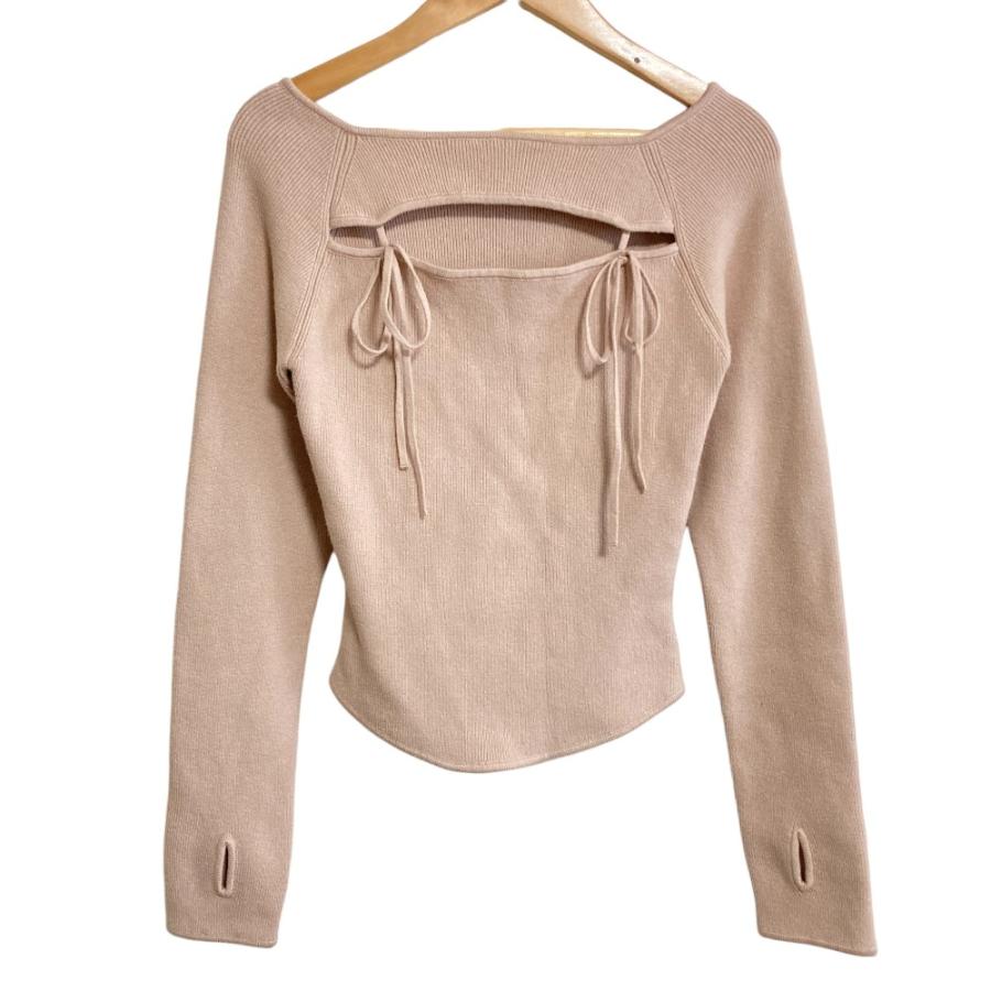 新品　未使用　タグ付き　andmary アンドマリー　bebe トップス ANDMARY】Bebe ribbon set tops