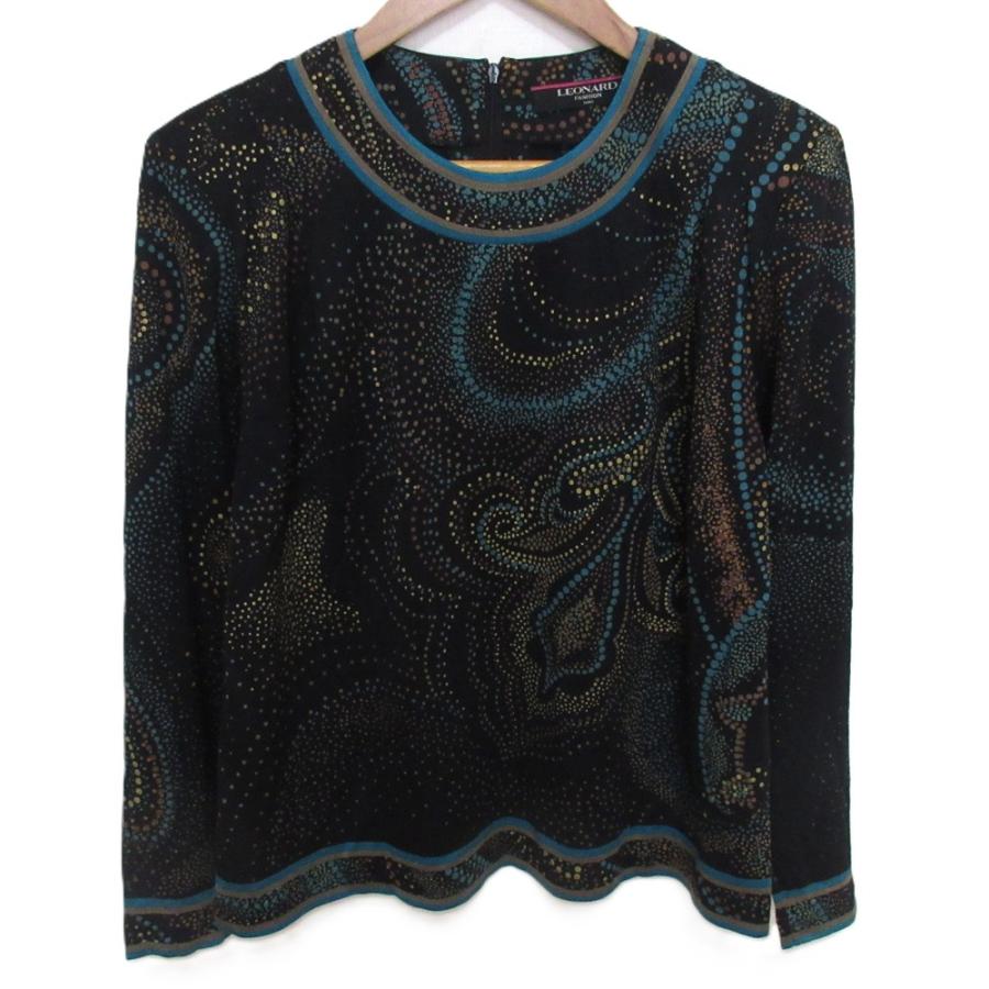 LEONARD（レオナール） 美品 ドットペイズリープリント ウール×シルク 