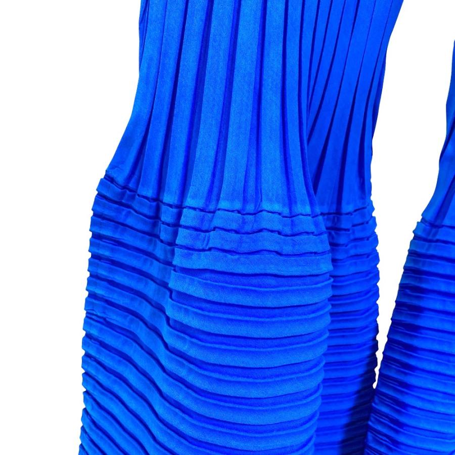 美品 24SS ISSEY MIYAKE イッセイミヤケ イージーウエスト デザインパンツ IM41FF619 サイズ2 ブルー レディース 古着 中古_4