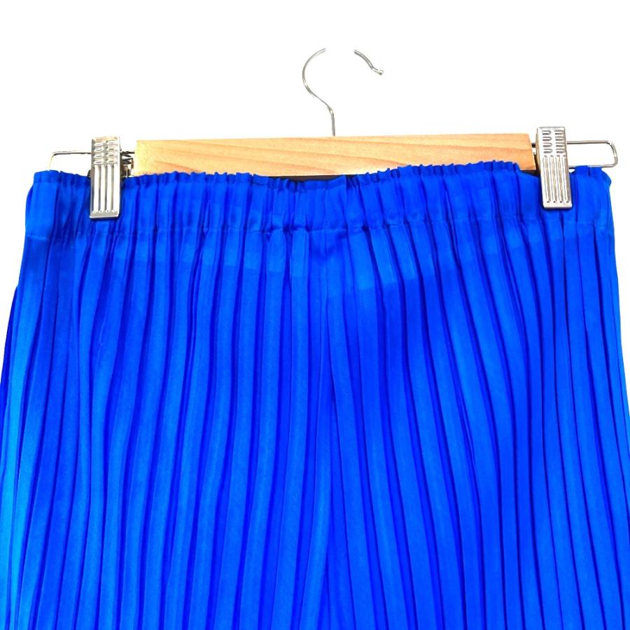 美品 24SS ISSEY MIYAKE イッセイミヤケ イージーウエスト デザインパンツ IM41FF619 サイズ2 ブルー レディース 古着 中古_5