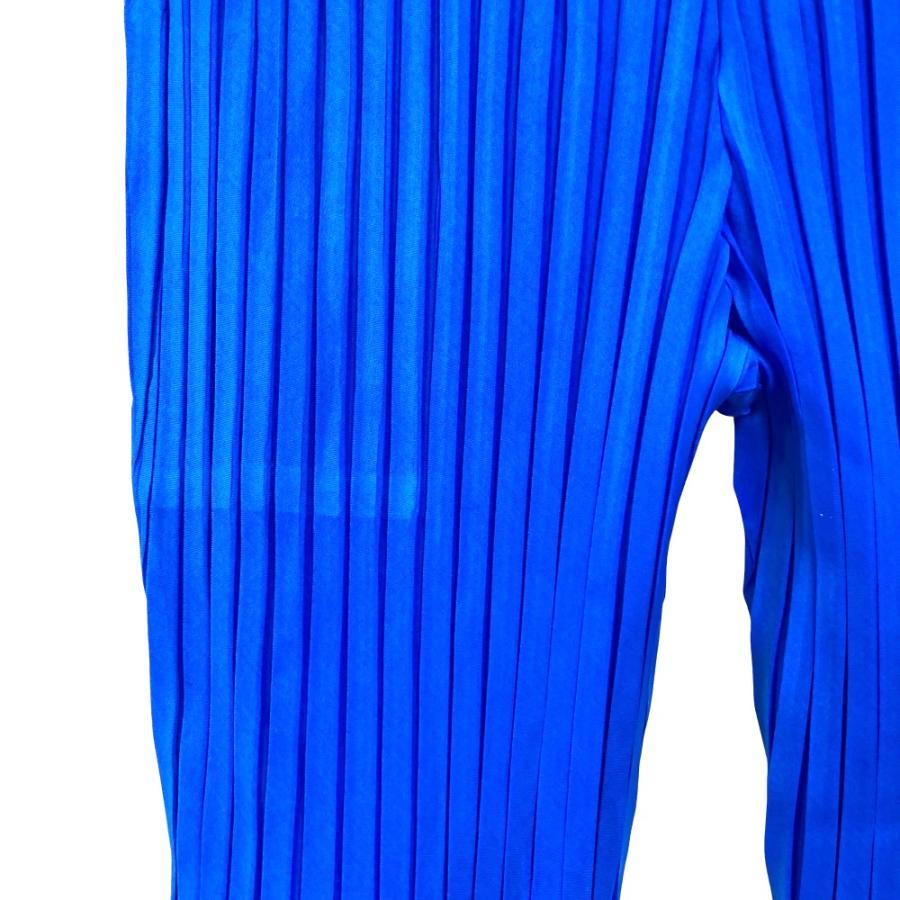 美品 24SS ISSEY MIYAKE イッセイミヤケ イージーウエスト デザインパンツ IM41FF619 サイズ2 ブルー レディース 古着 中古_6