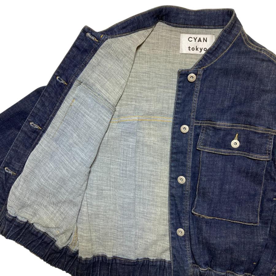 美品 ジャーナルスタンダード 24SS ボクシー ショート デニムジャケット CYAN TOKYO（シアントーキョー） 良品 24SS CYAN tokyo スタンドカラー