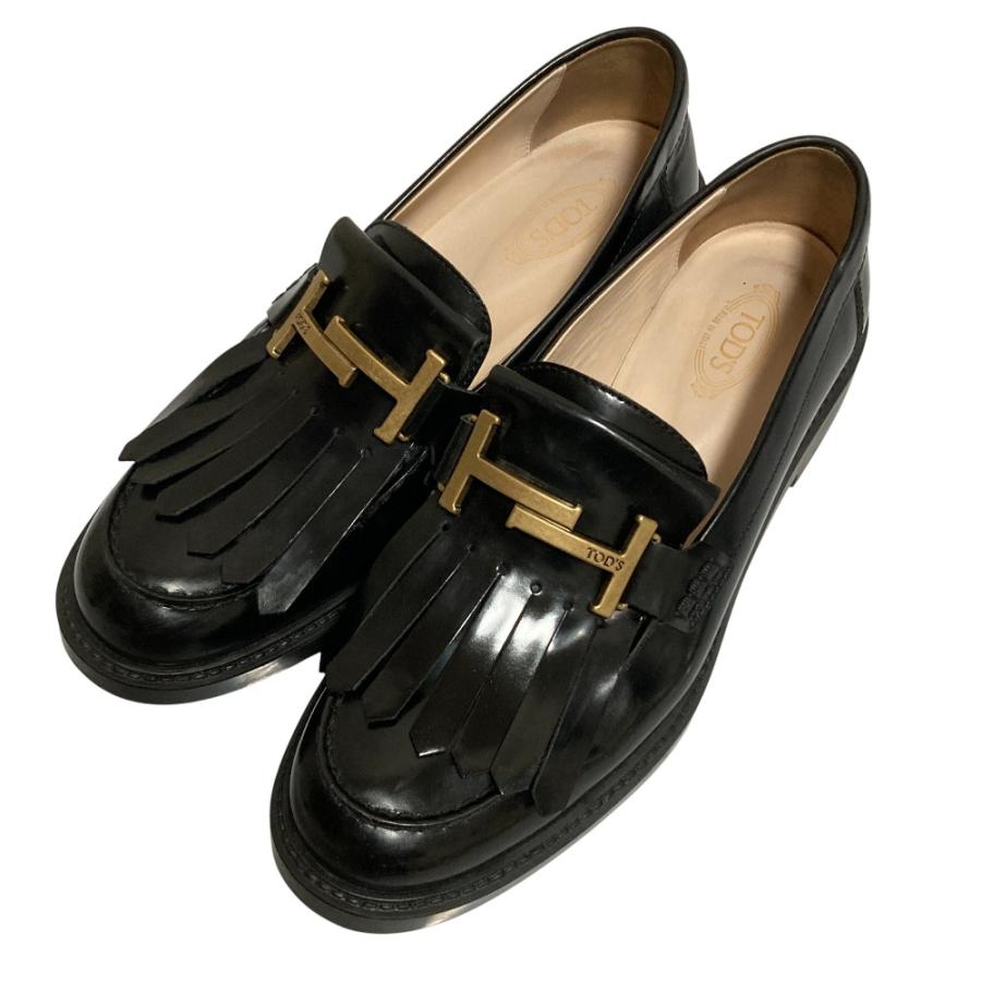 美品 TOD'S トッズ ダブルT フリンジ ローファー サイズ39 26cm相当
