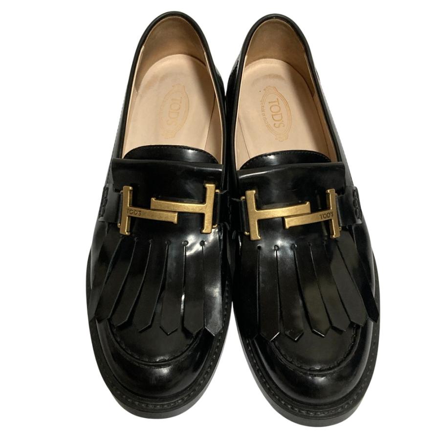 本日限りのお値下げ　TOD'S Double T フリンジローファー351/2 美品 TOD'S トッズ ダブルT フリンジ ローファー サイズ39 26cm相当