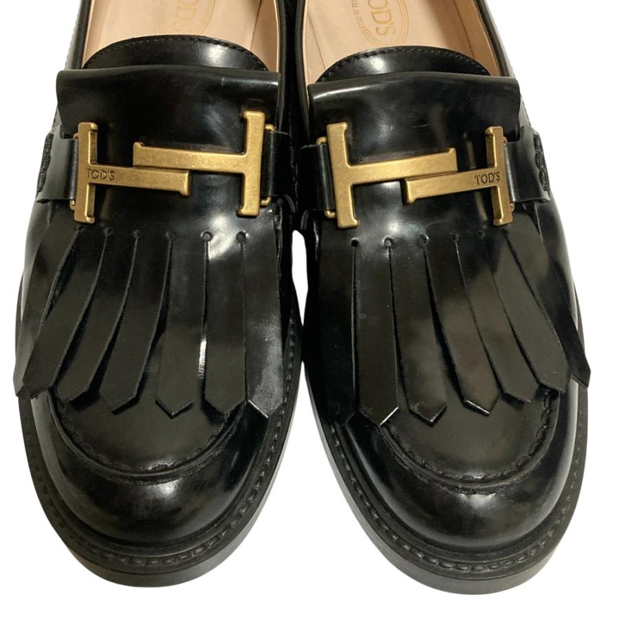 美品 TOD'S トッズ ダブルT フリンジ ローファー サイズ39 26cm相当