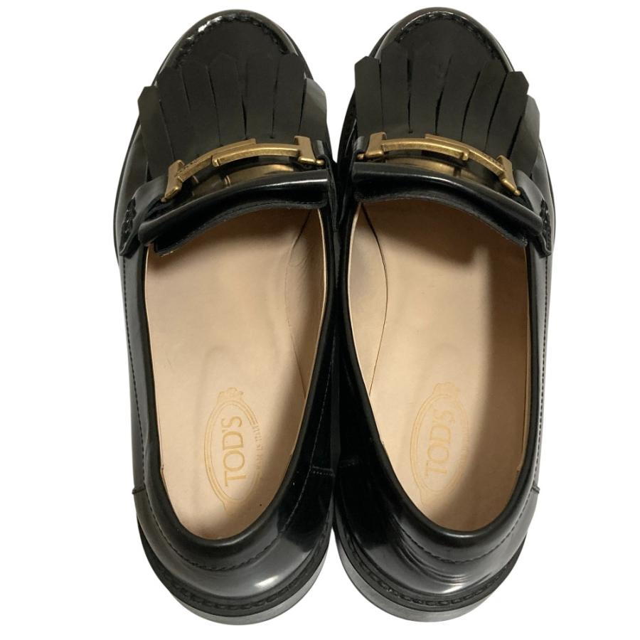 美品　大きめサイズ　TOD'S Double T フリンジローファー 美品 TOD'S トッズ ダブルT フリンジ ローファー サイズ39 26cm相当