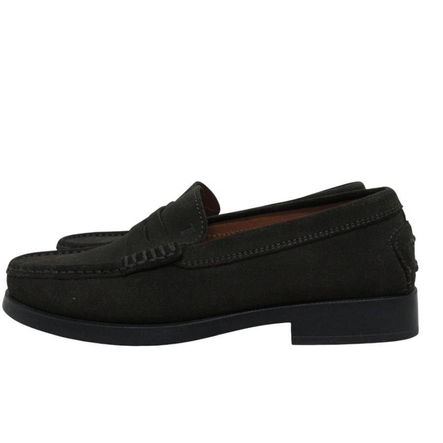 トッズ TOD'S モカシン 靴 スウェード グリーン系 【中古