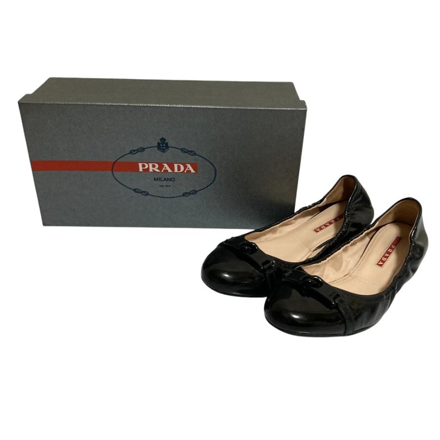 良品 PRADA SPORT プラダスポーツ チェーンモチーフ エナメル バレエ