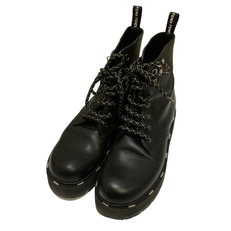 FENDI（フェンディ） 良品 ロゴデザイン レースアップブーツ サイズ38