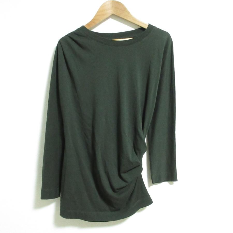 良品 DRIES VAN NOTEN ドリスヴァンノッテン タックドレープ アシンメトリー Tシャツ サイズXS オリーブグリーン レディース 古着 中古 USED DRIES VAN NOTEN（ドリス ヴァン ノッテン） 良品 タックドレープ