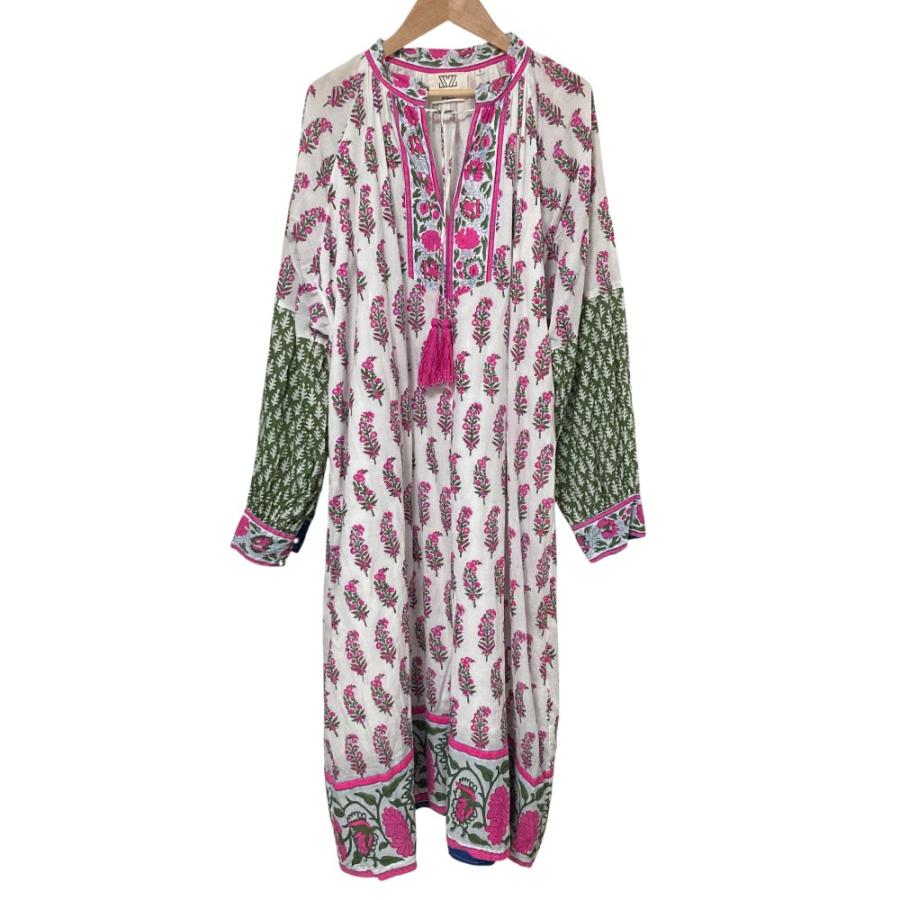 エスゼットブロックプリント 別注 YUKARI DRESS COTTON ドレス SZ 美品 エスゼット BLOCKPRINTS ロンハーマン 別注 YUKARI DRESS
