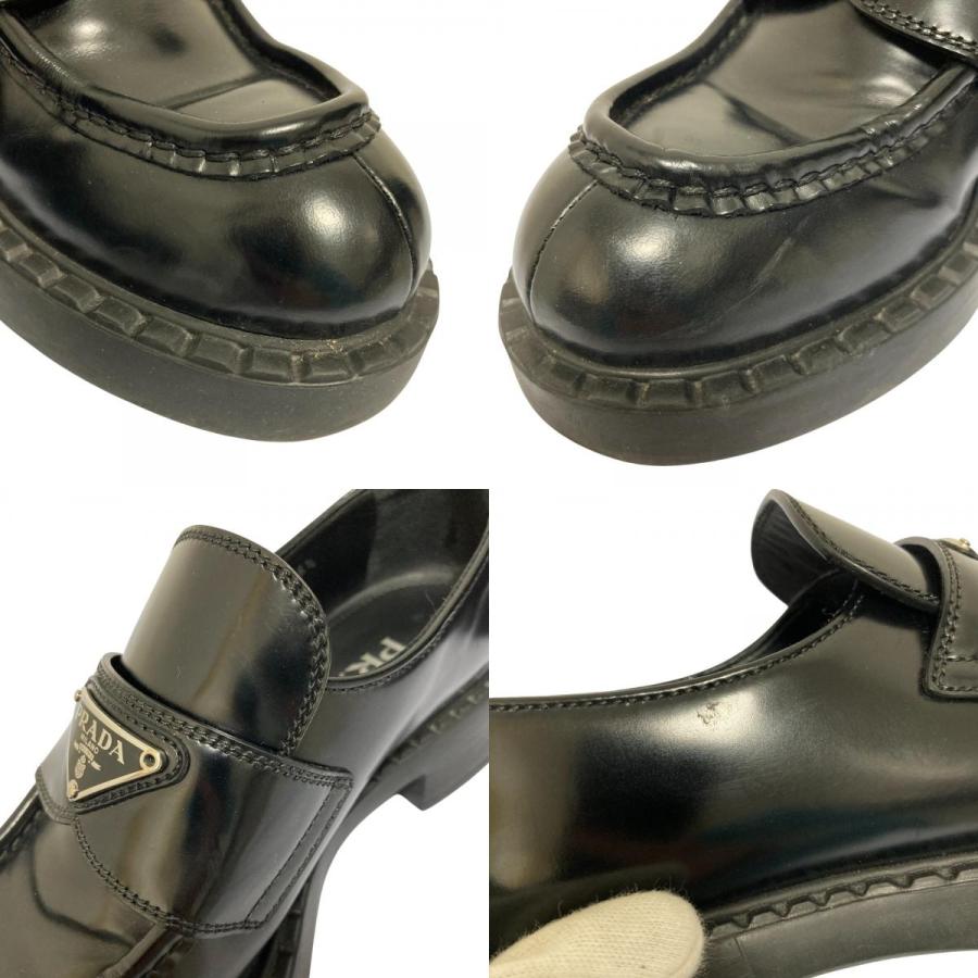 PRADA（プラダ） 良品 チョコレート ブラッシュドレザー ローファー 