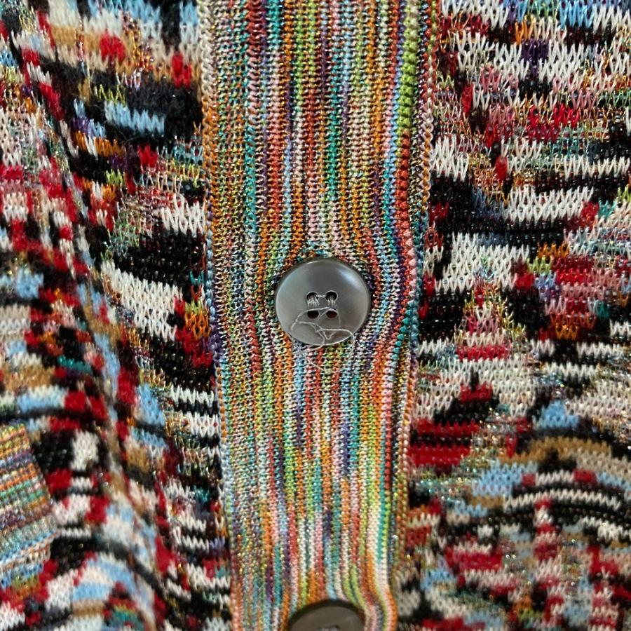 MISSONIロングカーディガン ニット 総柄 イタリア製 ピンク 長袖 40