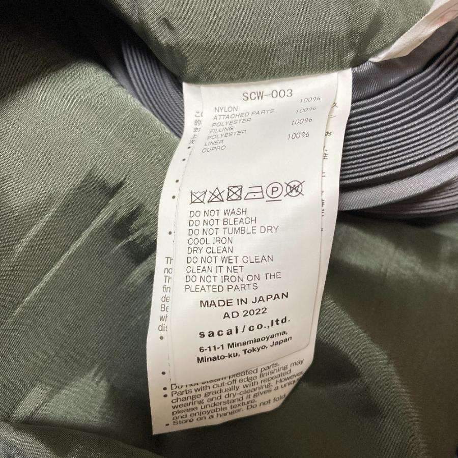 sacai（サカイ） 良品 Nylon Twill MA-1 ナイロン ツイル プリーツ