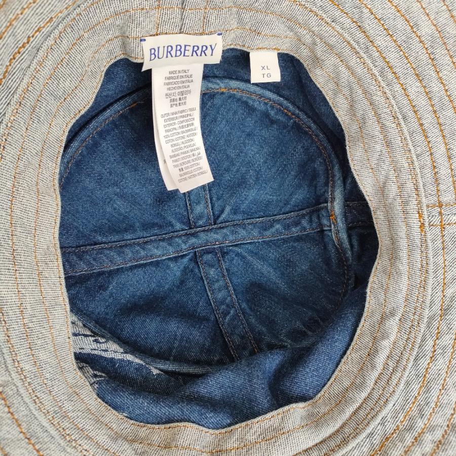 BURBERRY（バーバリー） 美品 デニム ステッチ バケットハット 帽子