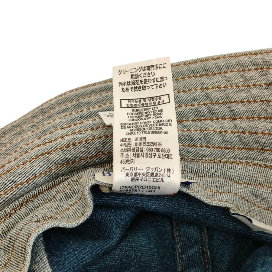 BURBERRY（バーバリー） 美品 デニム ステッチ バケットハット 帽子