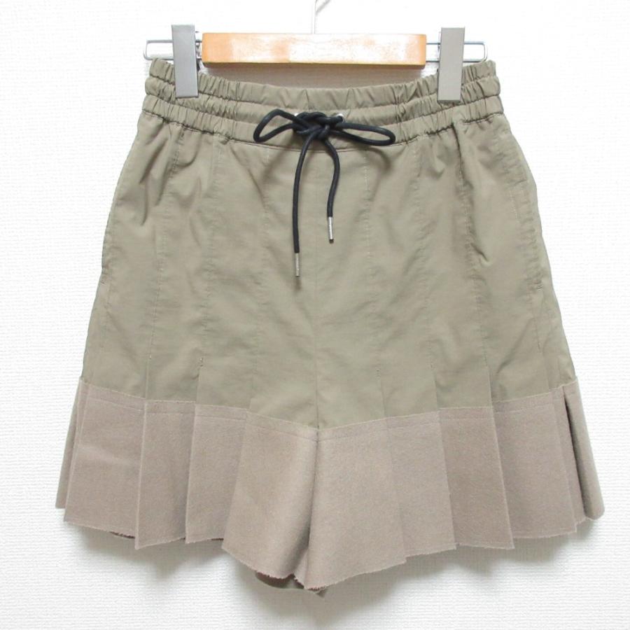 sacai（サカイ） 美品 23SS sacai プリーツ ウールドッキング ショート