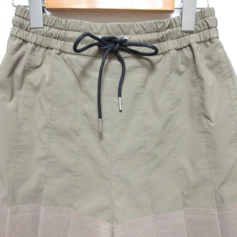 sacai（サカイ） 美品 23SS sacai プリーツ ウールドッキング ショート
