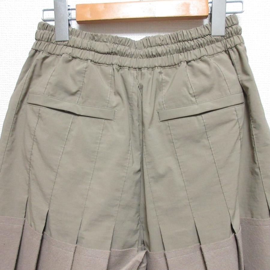 sacai（サカイ） 美品 23SS sacai プリーツ ウールドッキング ショート