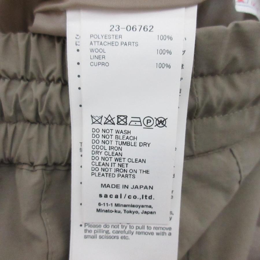 sacai（サカイ） 美品 23SS sacai プリーツ ウールドッキング ショート