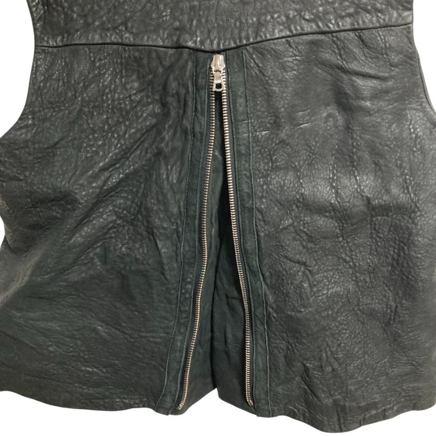 美品 ALEXANDER WANG アレキサンダーワン レザーライダースベスト ジレ サイズ0 ブラック レディース 古着 中古 USED alexanderwang（アレキサンダー・ワン） 美品 レザーライダースベスト