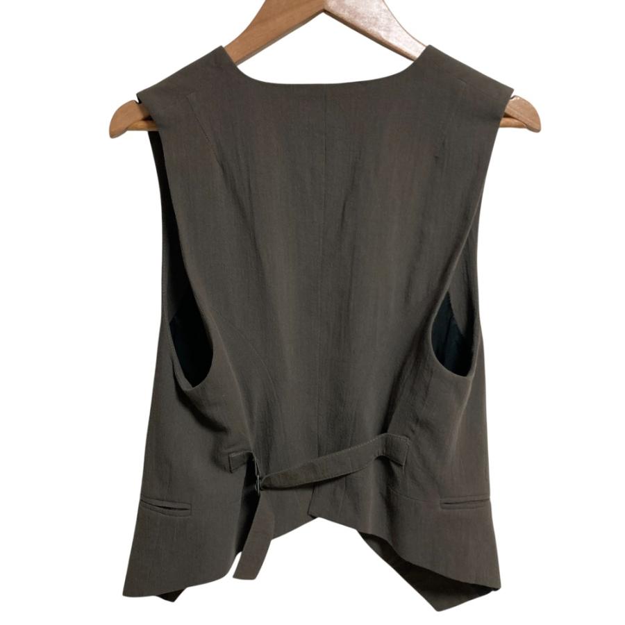 美品 ANN DEMEULEMEESTER アンドゥムルメステール 黒タグ 本人期 オリゾンティタグ ベスト ジレ サイズ34 ブラウン レディース 古着 中古 USED Ann DEMEULEMEESTER（アン ドゥムルメステール） 美品 黒タグ 本人期