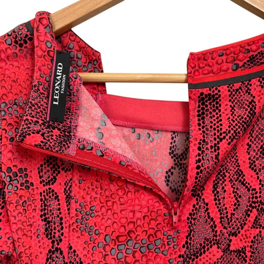 LEONARD（レオナール） 美品 カンカン素材 パイソンプリント