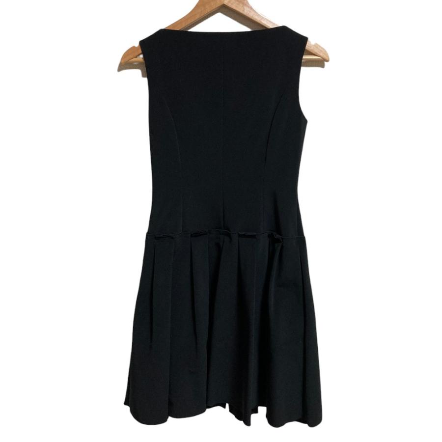 FOXEY ノースリーブワンピース 襟付き ブラック サイズ40 美品 FOXEY NEW YORK フォクシーニューヨーク フロントジップ