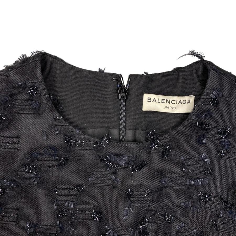 BALENCIAGA（バレンシアガ） 美品 ツイード ノースリーブ ドレス