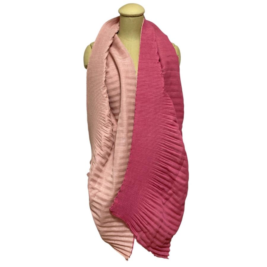 ISSEY MIYAKE（イッセイミヤケ） 良品 プリーツ バイカラー ストール