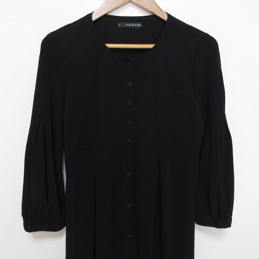 FOXEY NEW YORK 美品 フォクシーニューヨーク ストレッチ 長袖 ひざ丈