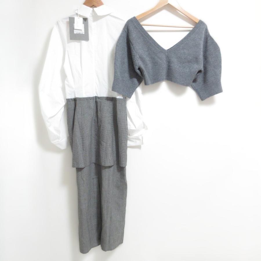 ENFOLD - エンフォルド ENFOLD 20SS 38 M ニット グレンチェック グレー ENFOLD（エンフォルド） 未使用 24AW ENFOLD ニットセット シャツ