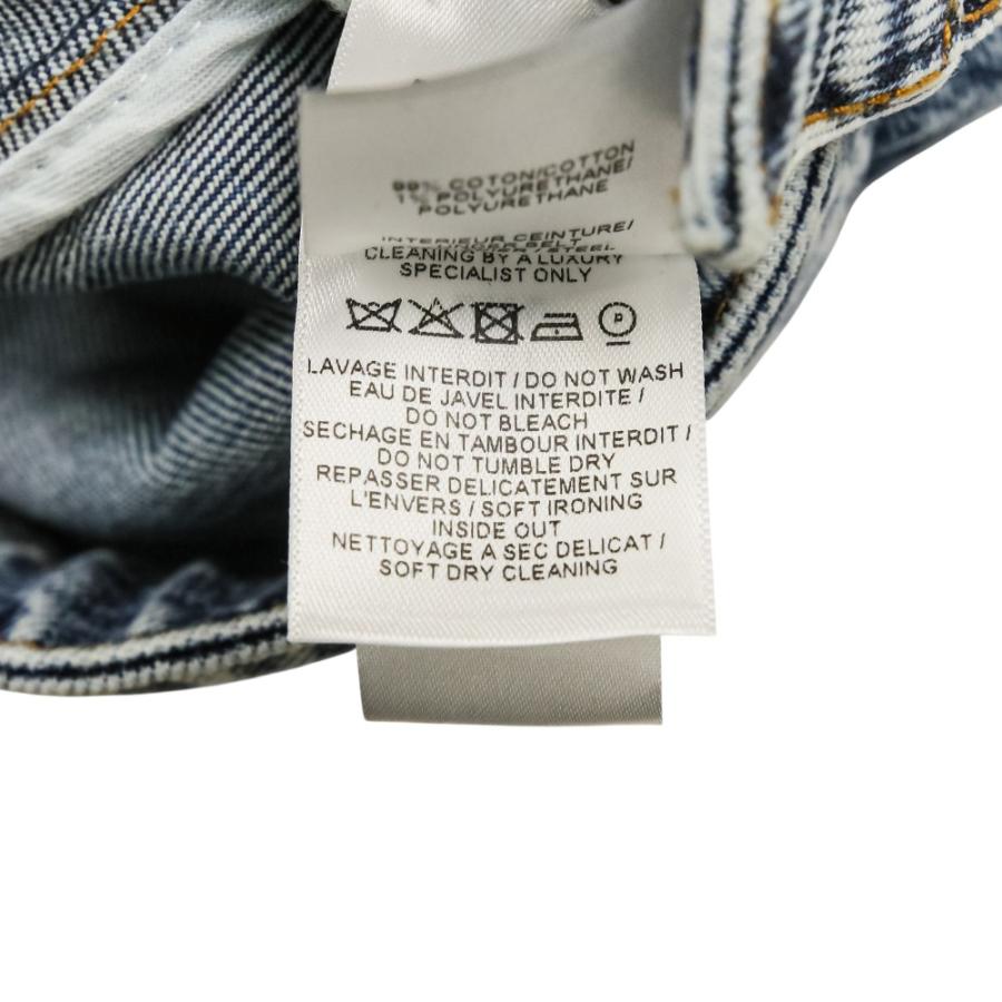 美品 ALAIA アライア ショート丈 スパイラル デニムジャケット AA9V1093T535A 34 ブルー レディース 古着 中古の画像