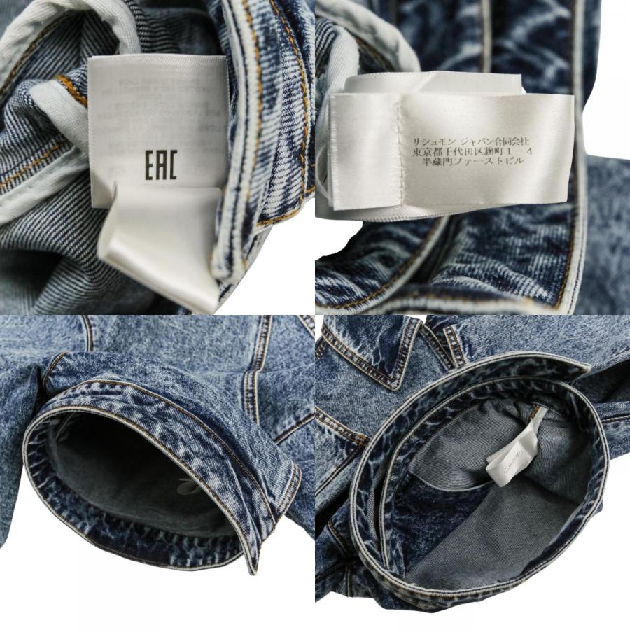 美品 ALAIA アライア ショート丈 スパイラル デニムジャケット AA9V1093T535A 34 ブルー レディース 古着 中古の画像