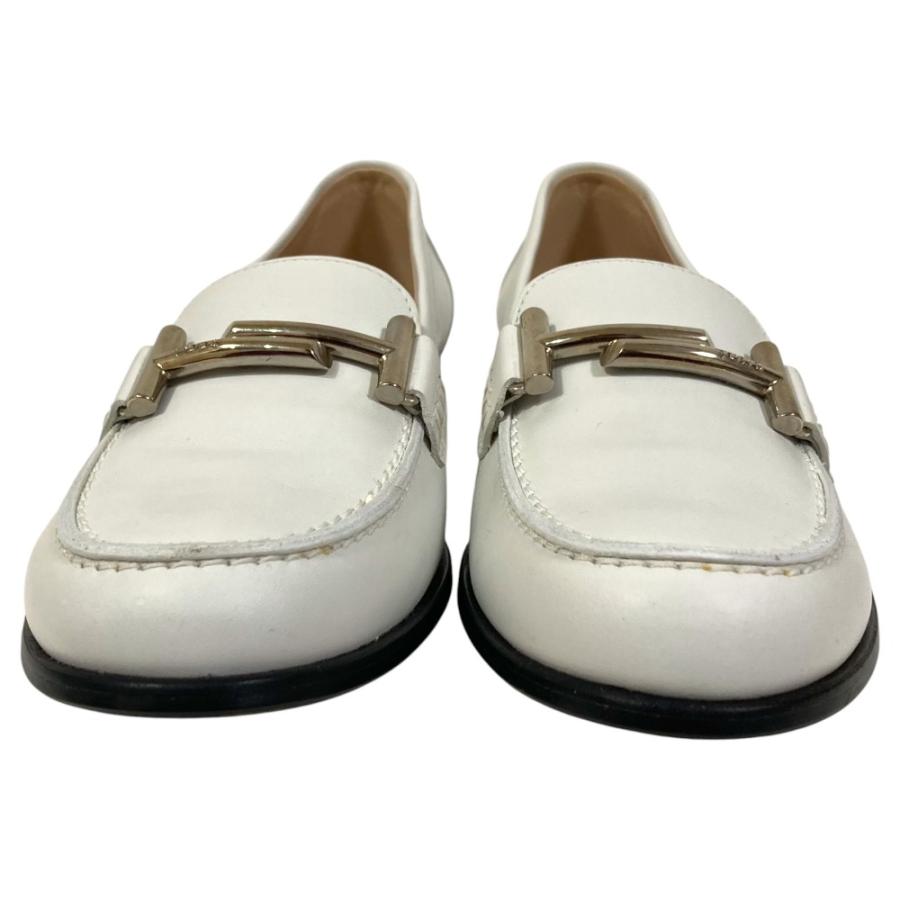 未使用 TOD'S トッズ ダブルT レザー ローファー サイズ38.5 約25.5cm