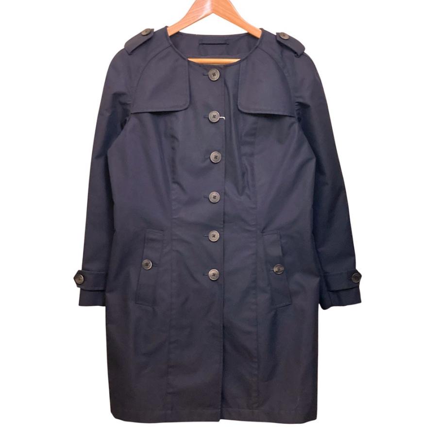 HERNO（ヘルノ） 新品同様 裏地総柄 ノーカラーシングルトレンチコート