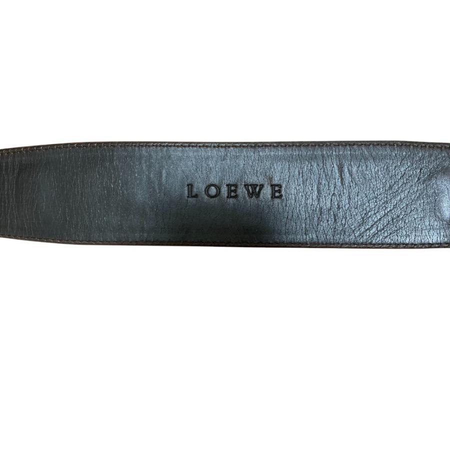LOEWE（ロエベ） 良品 ダブルメタル バックル レザーベルト 80/32