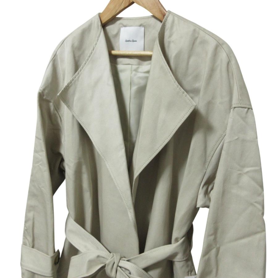 美品 24SS Spick and Span スピック＆スパン C/CU ノーカラートレンチ