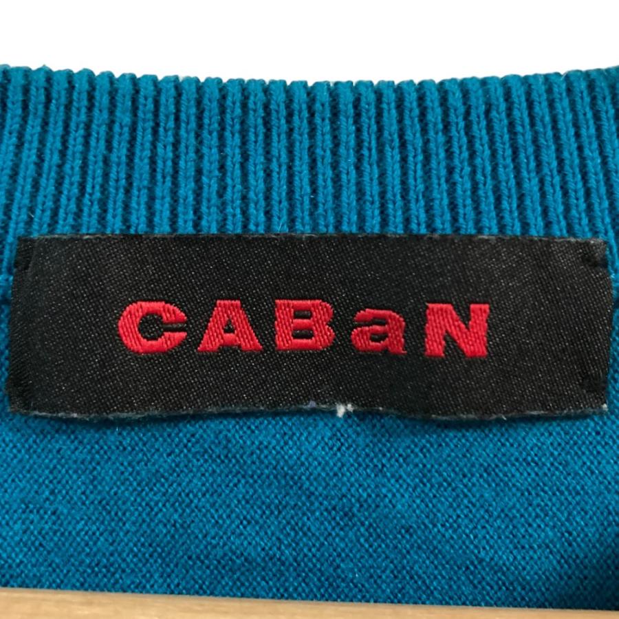 CABaN キャバン カーディガン M 青 【古着】【中古】【送料無料】 中古・古着通販】CABAN (キャバン) コットンカシミヤ バイカラーV