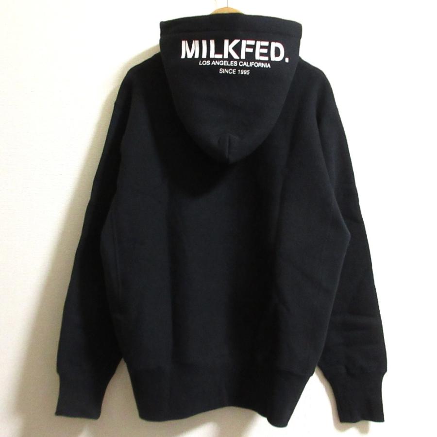 美品 MILKFED ミルクフェド チャンピオン 別注 BAR SWEAT HOODIE リバースウィーブ スウェット フーディ パーカー サイズS ブラック レディース 古着 中古 USED MILKFED.（ミルクフェド） 美品 MILKFED チャンピオン 別注 BAR SWEAT