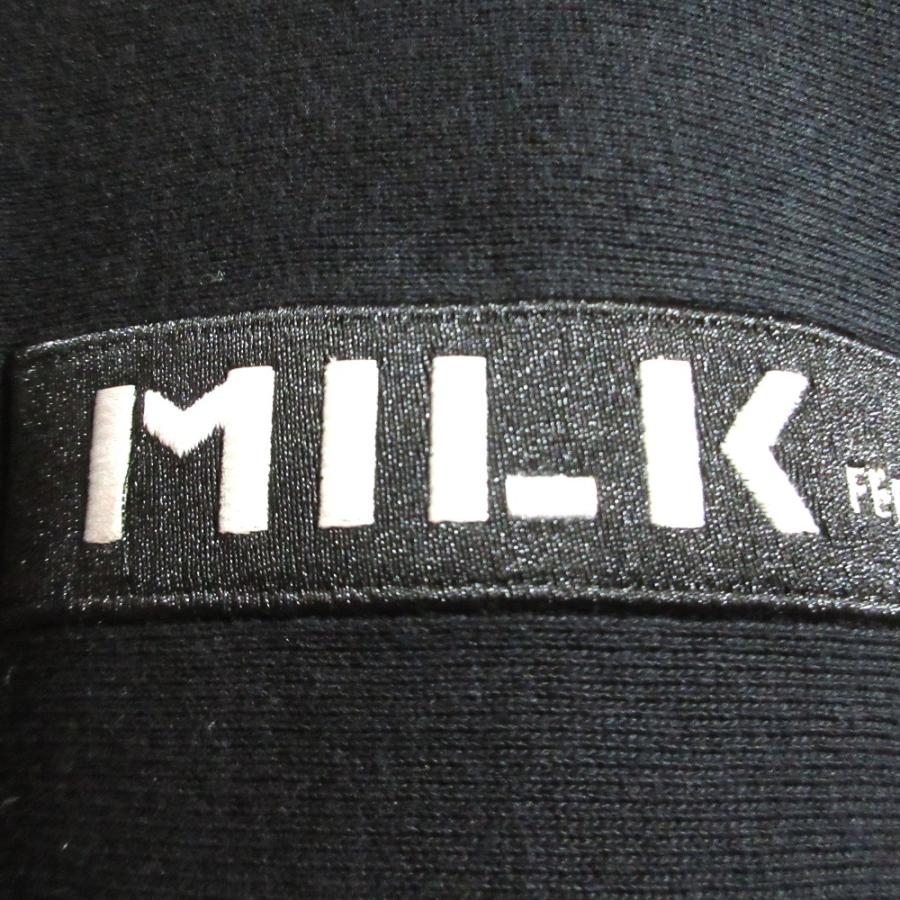 美品 MILKFED ミルクフェド チャンピオン 別注 BAR SWEAT HOODIE リバースウィーブ スウェット フーディ パーカー サイズS ブラック レディース 古着 中古 USED MILKFED.（ミルクフェド） 美品 MILKFED チャンピオン 別注 BAR SWEAT