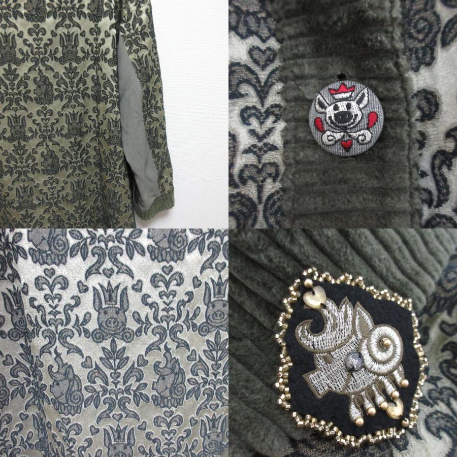 美品✨ アルベロベロ　ロングコート　ぶたさん　ビーズ　フラワー　コート OLLEBOREBLA（オレボレブラ） 美品 OLLEBOREBLA ALBEROBELLO