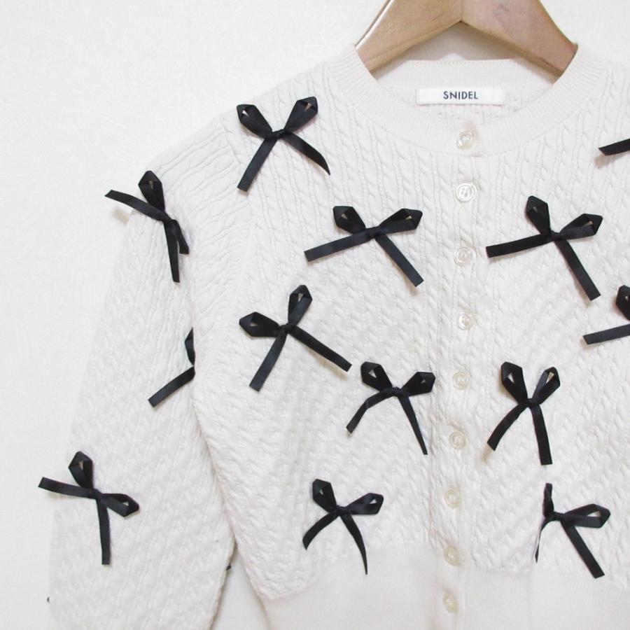 SNIDEL（スナイデル） 良品 24SS SNIDEL リボンモチーフ カーディガン