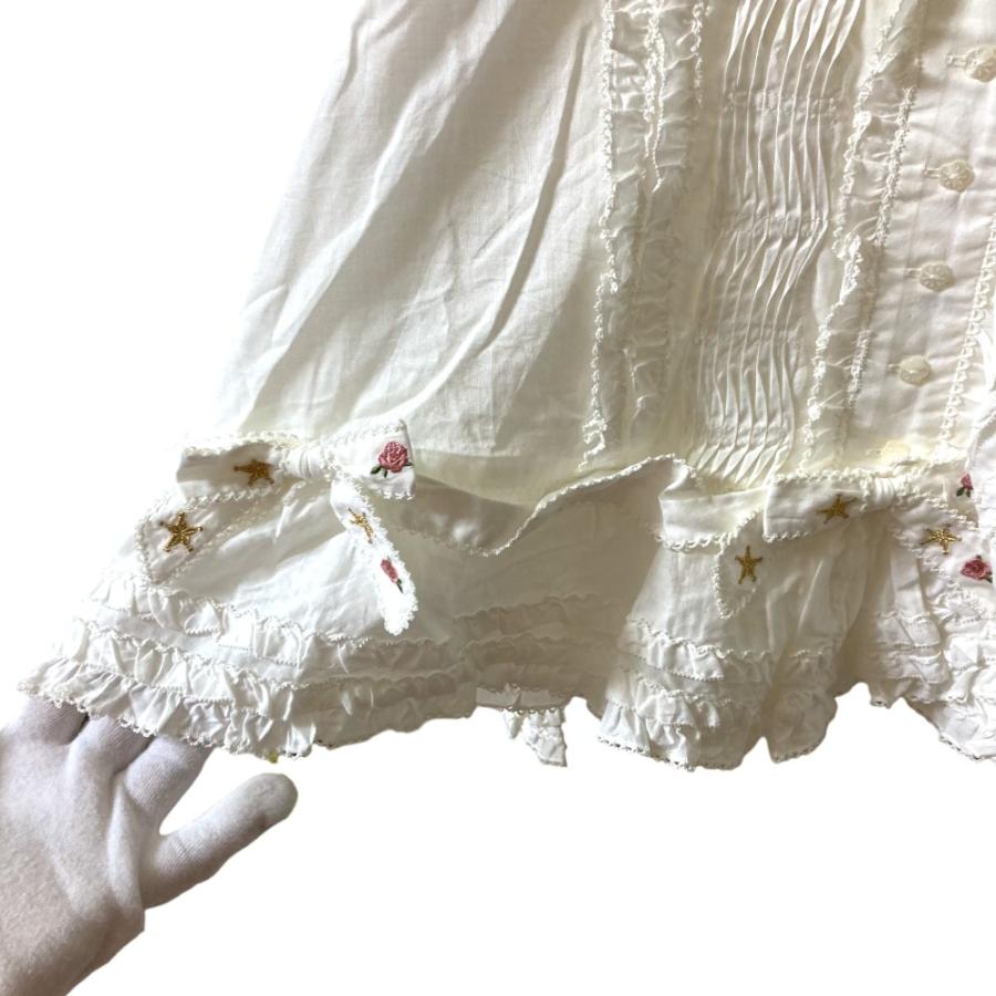 美品 24SS PINK HOUSE ピンクハウス コットンローン フリルブラウス A2141FB104 グリーン レディース 古着 中古 USED PINK HOUSE - 美品 24SS PINK HOUSE ピンクハウス コットンローン