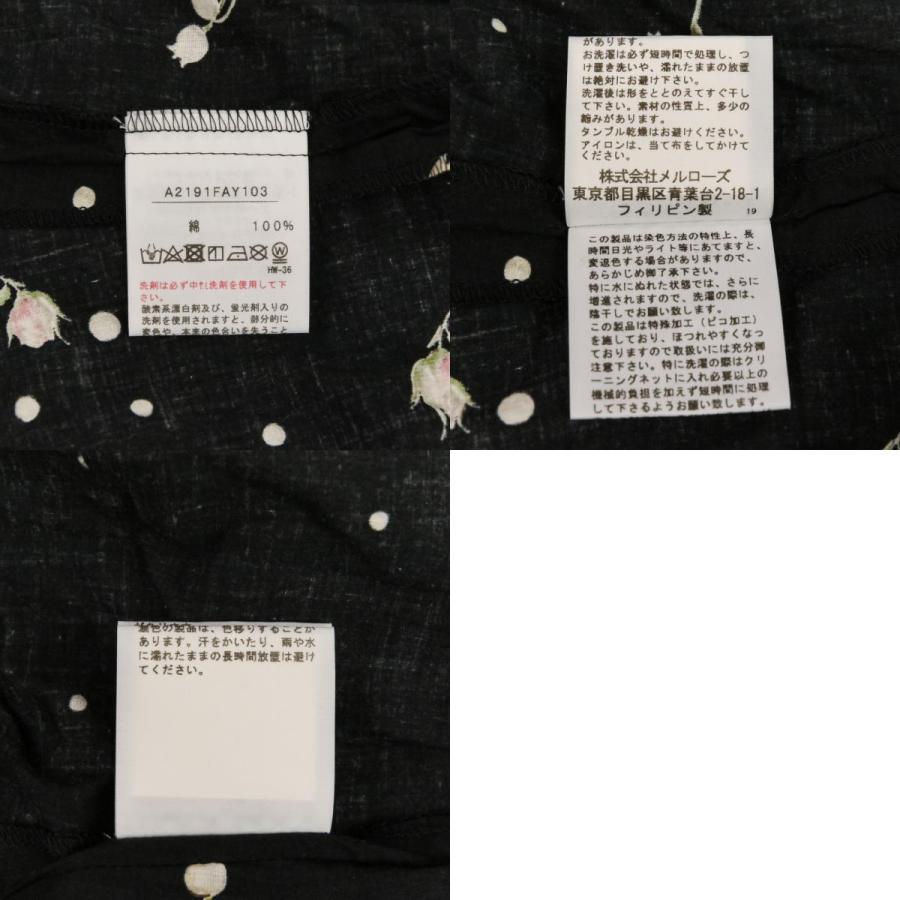 美品 PINK HOUSE ピンクハウス フェザーローズプリントワンピース A2191FAY103 ブラック レディース 古着 中古の画像